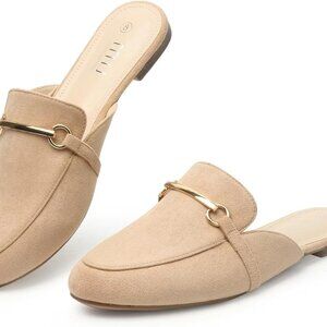 Women Mules Flat Shoes Suede Size 8.5 Slip-On Backless Comfort Fashion